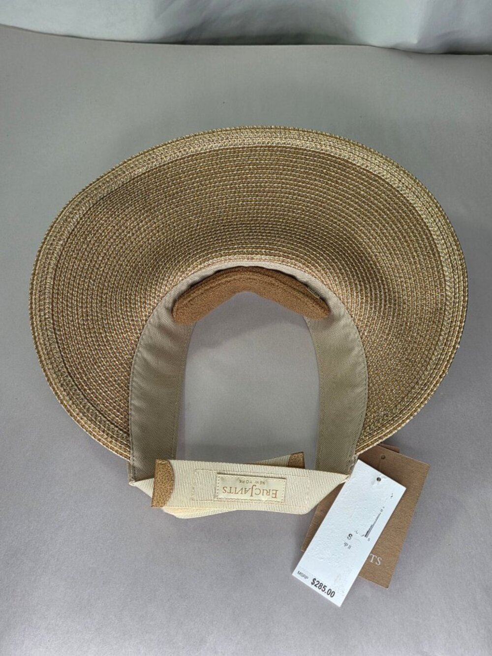 Eric Javits Squishee Champ II Visor UPF 50+ - Gold/Sand, Adjustable - Picture 3 of 9